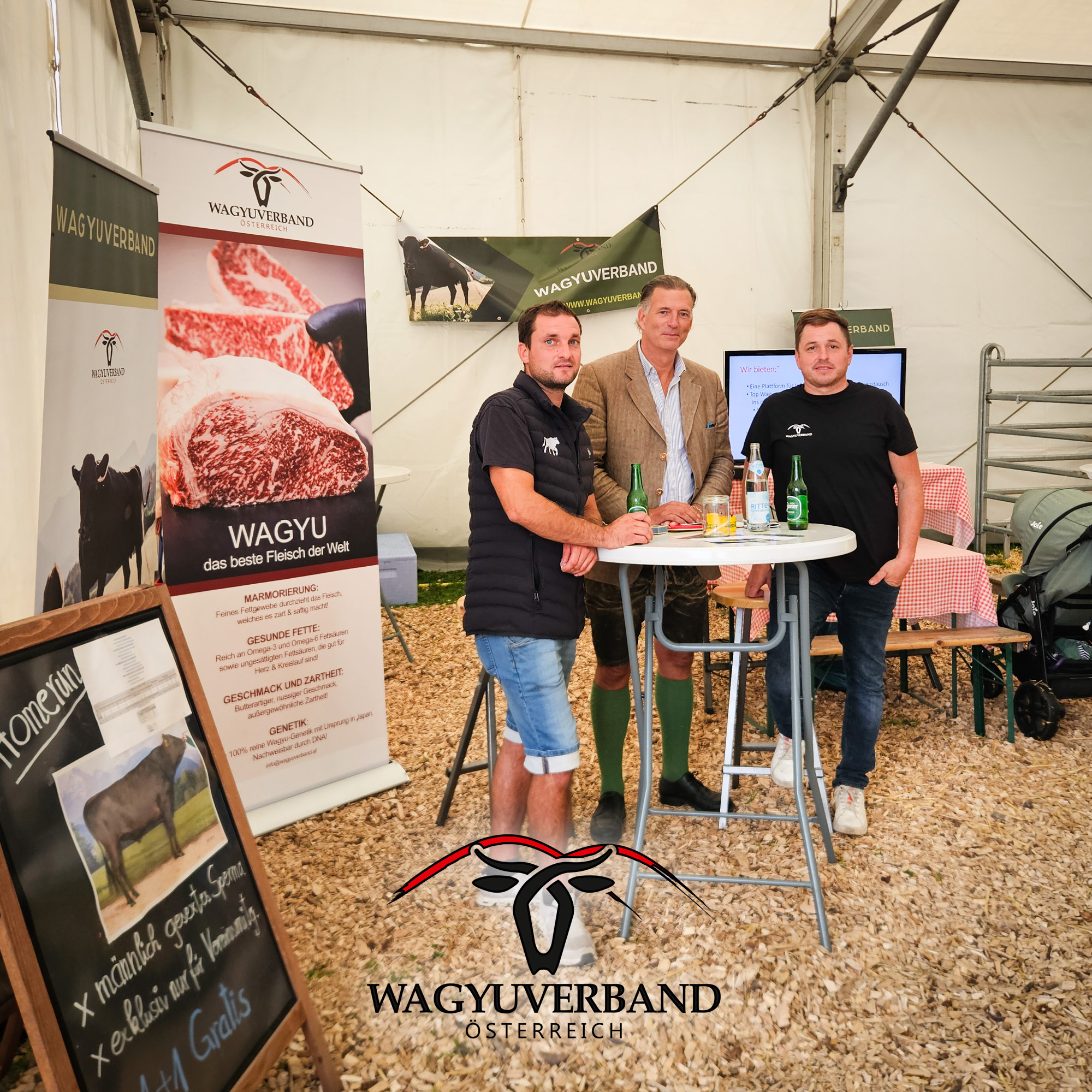 Obmann Florian Irxenmayr und Obmann-Stellvertreter Stephan Altenburg vom Wagyuverband Österreich auf der Riedermesse 2025